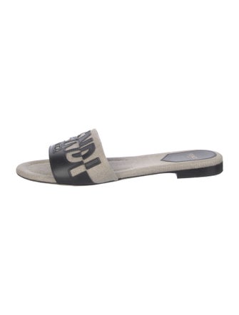 Fendi Canvas Printed Slides