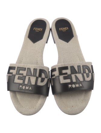 Fendi Canvas Printed Slides