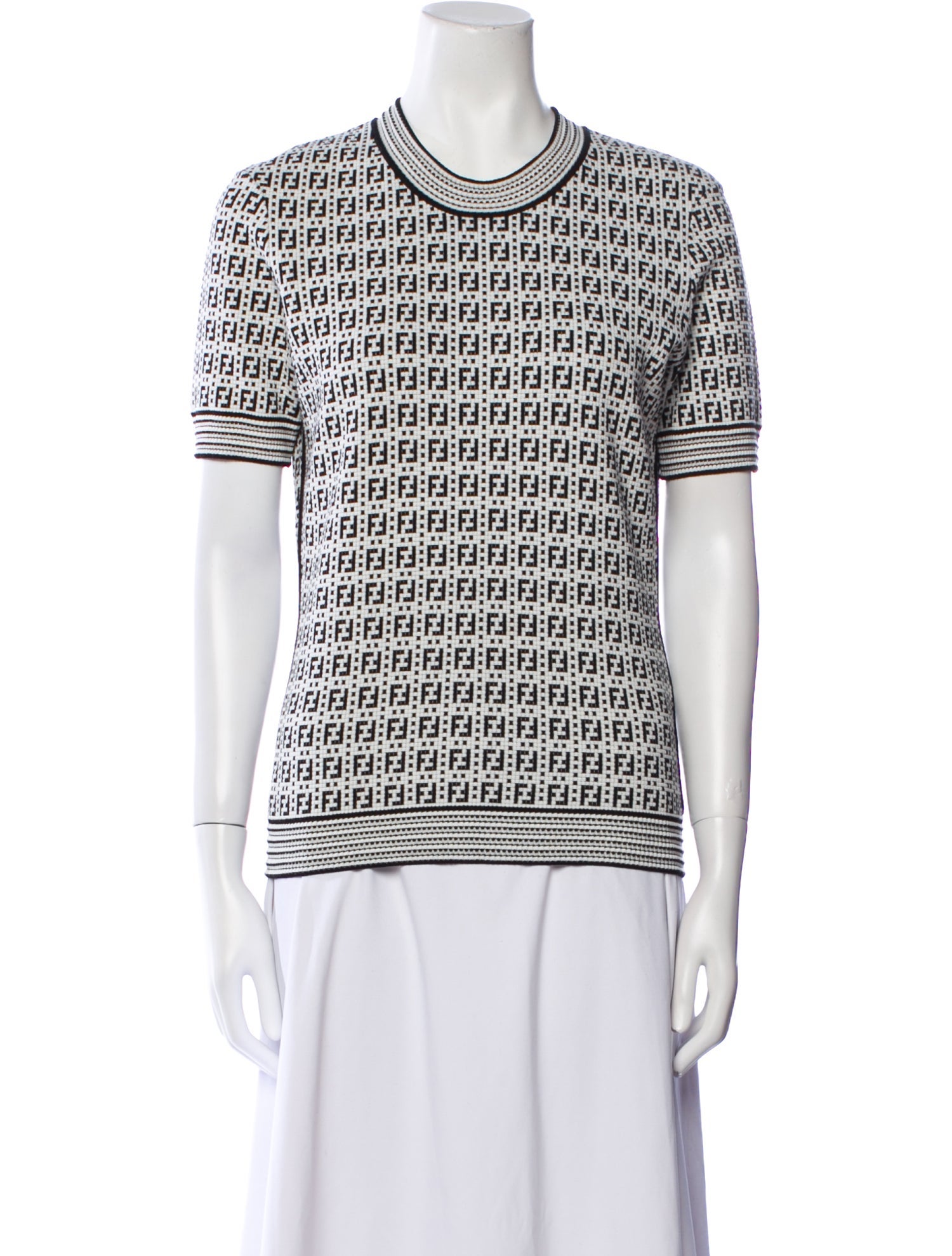 Fendi Printed Crew Neck Top