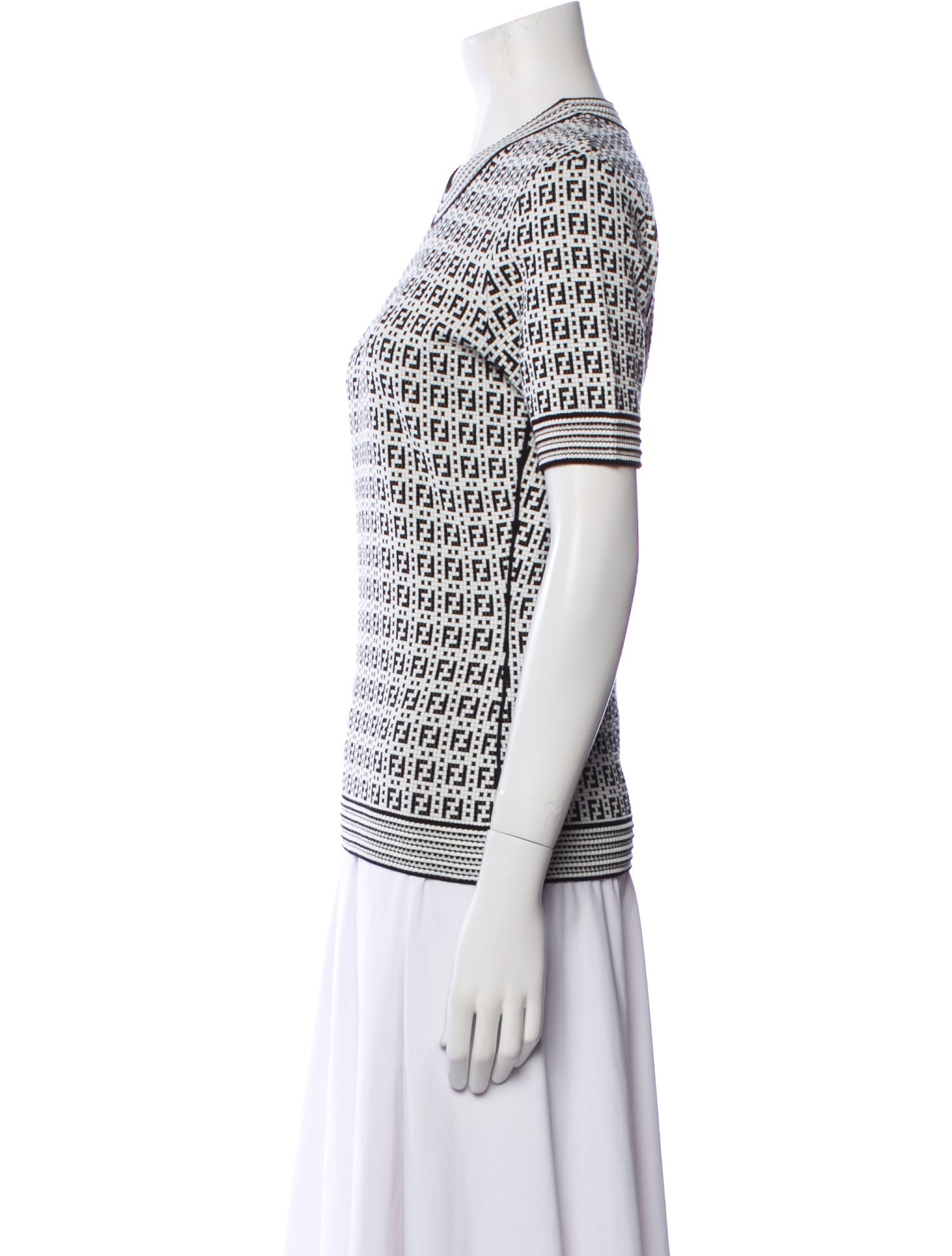 Fendi Printed Crew Neck Top