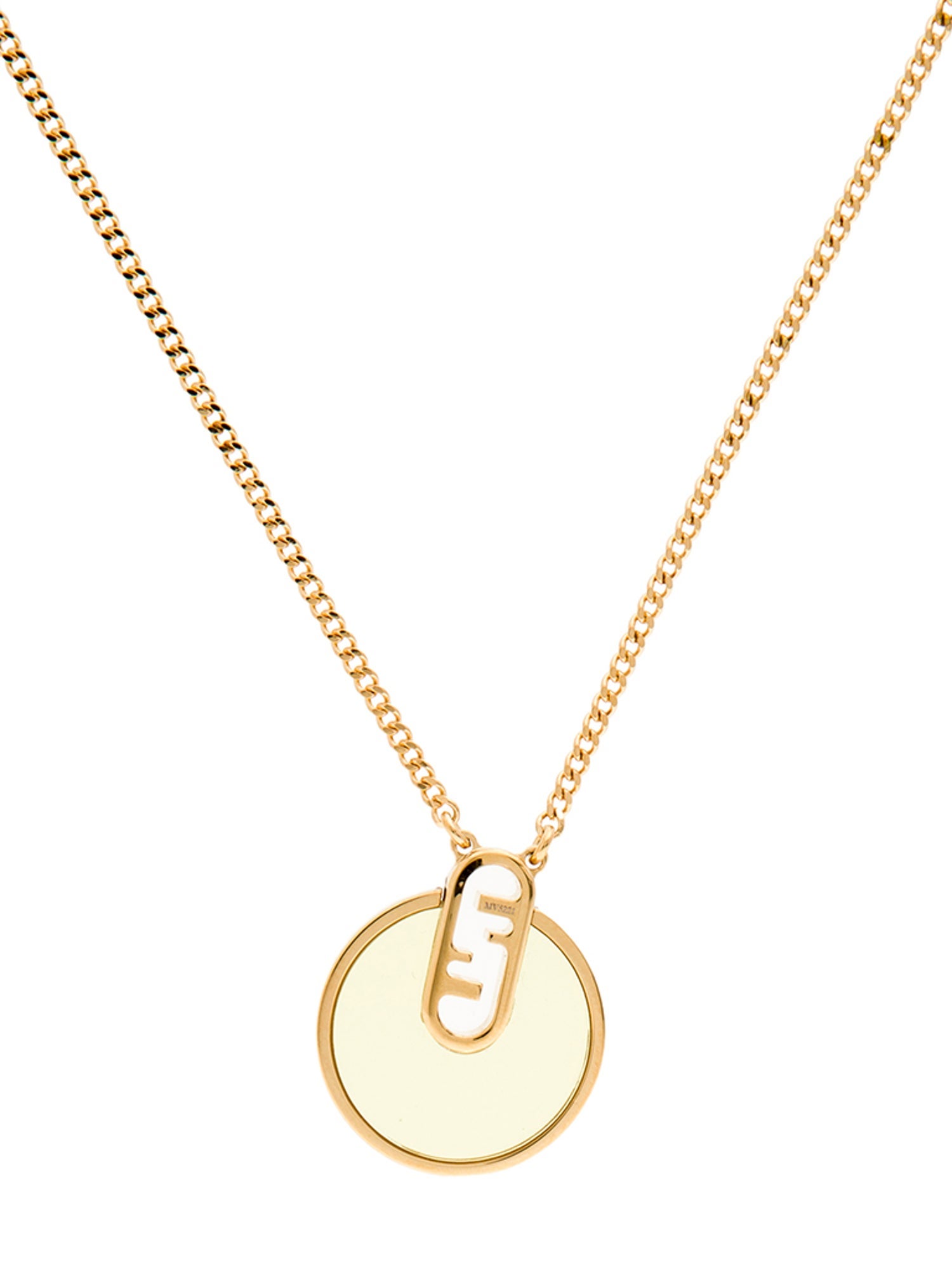 Fendi Oarlock FF Pendant Necklace