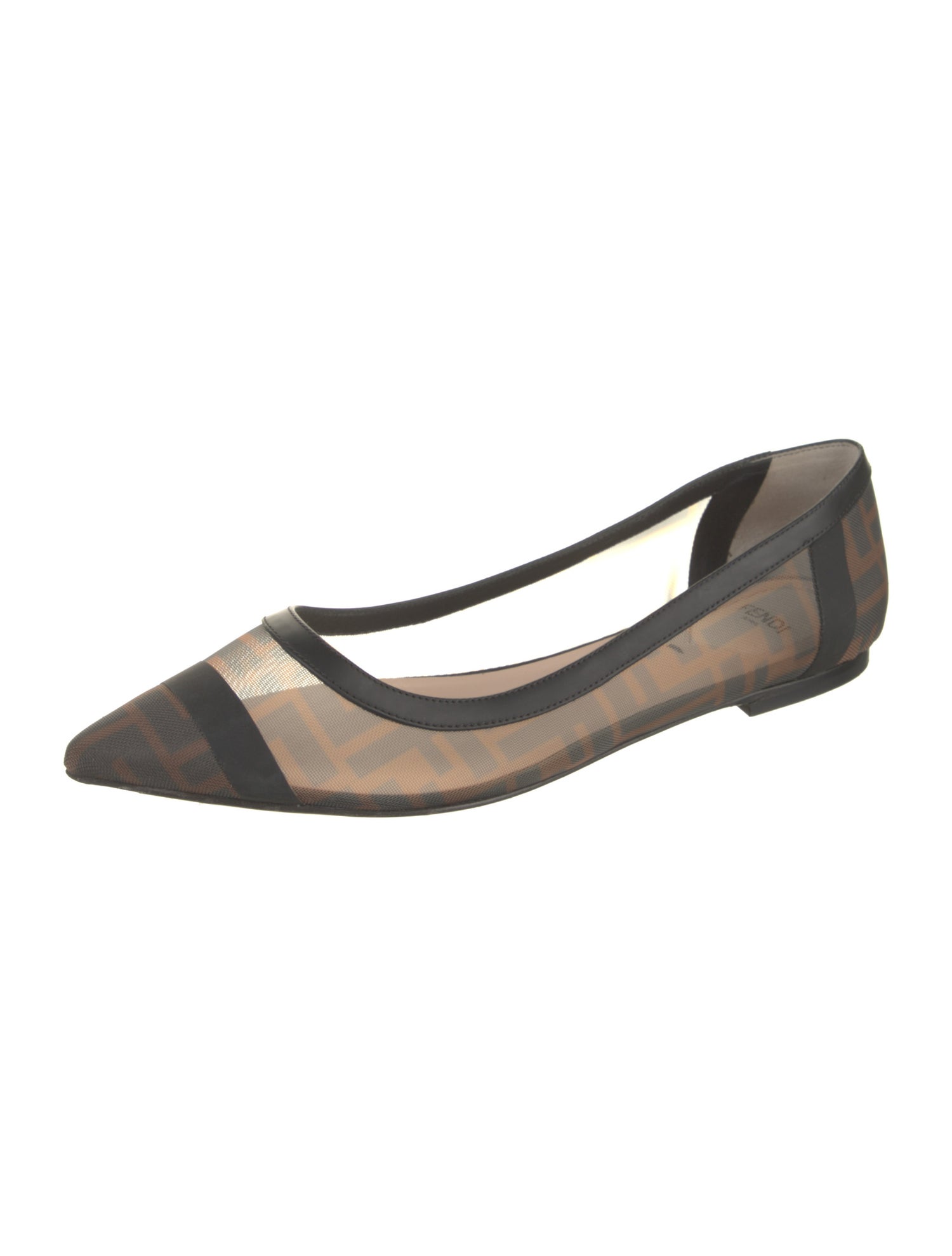Fendi Zucca FF Logo Mesh Ballet Flats