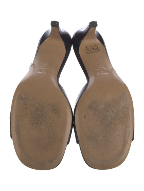 Fendi Zucchino FF Logo Leather Slides