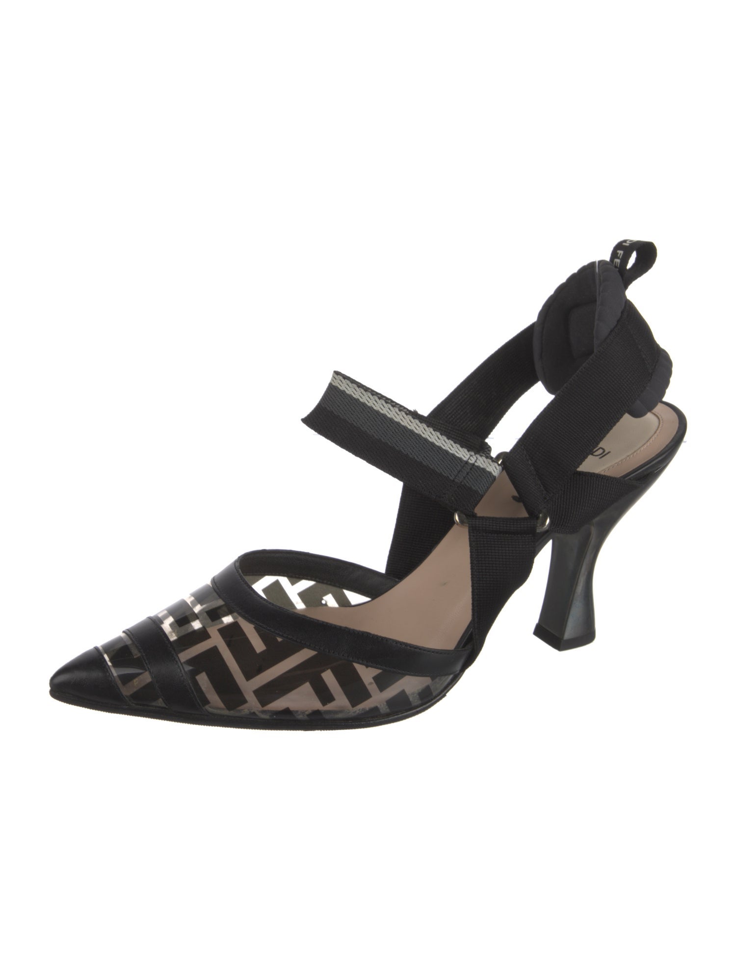 Fendi Zucca FF Logo PVC Slingback Pumps