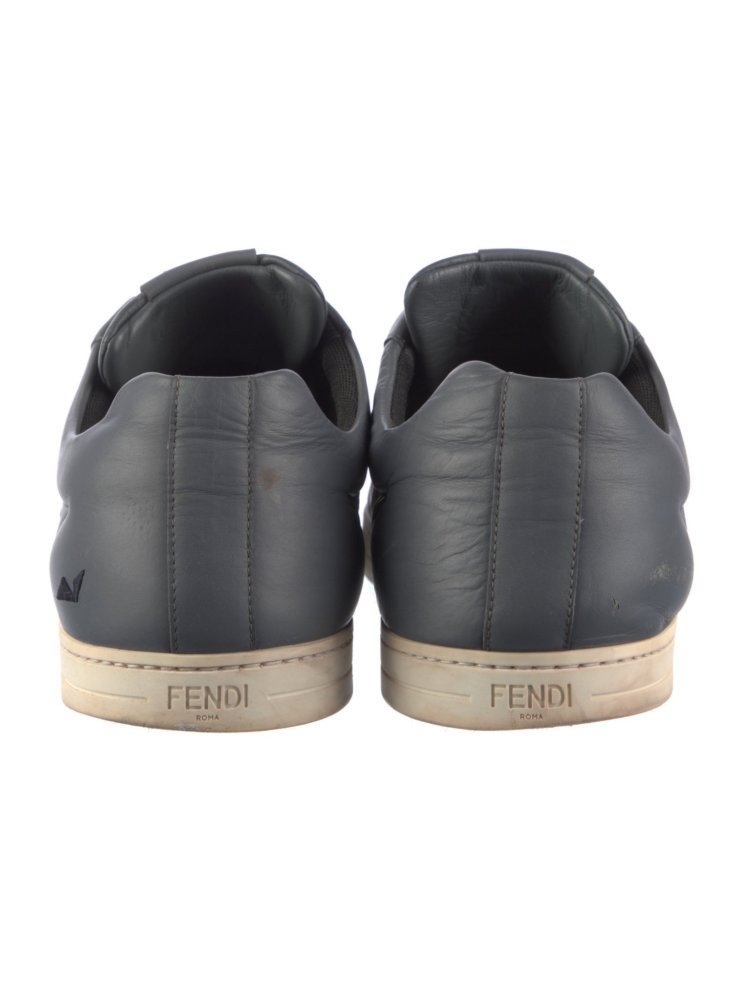 Fendi Monsters Motif Leather Sneakers