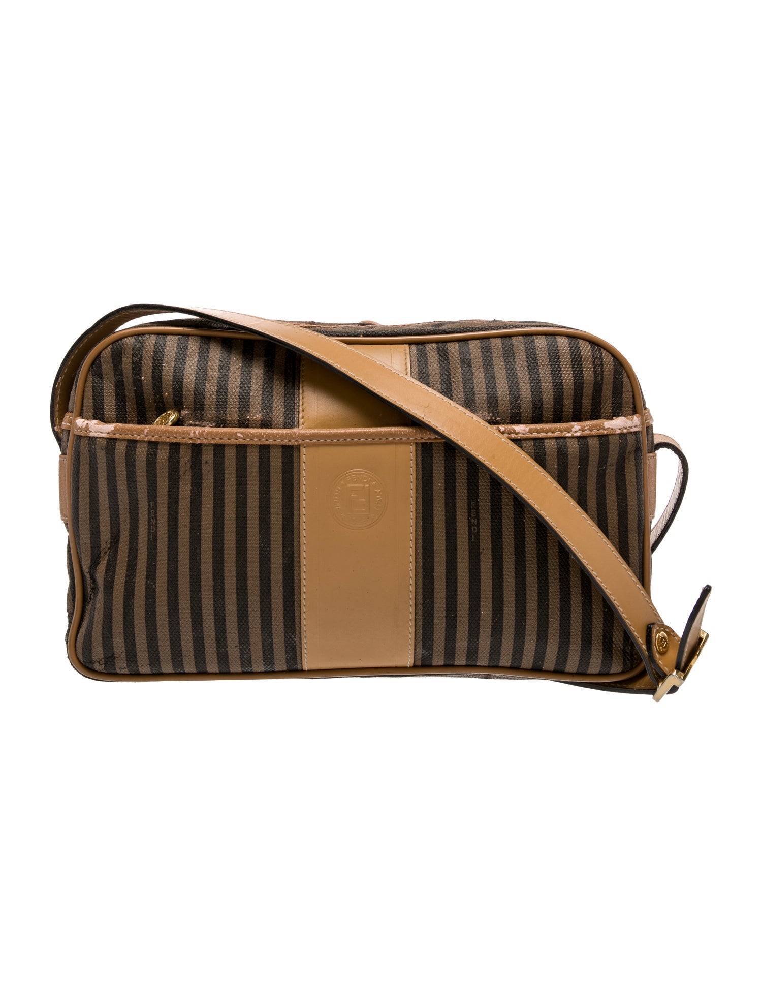 Fendi Pequin Crossbody Bag Vintage