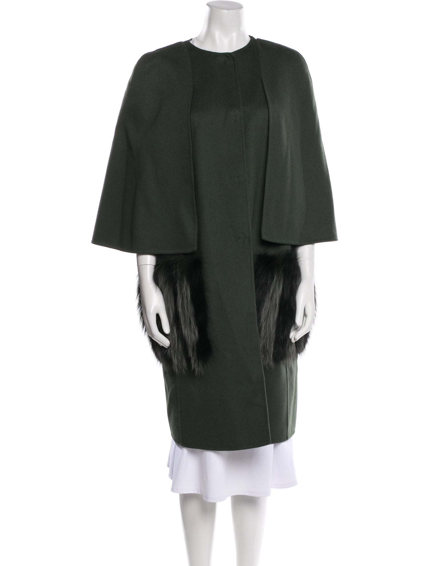 Fendi Virgin Wool Faux Fur Coat