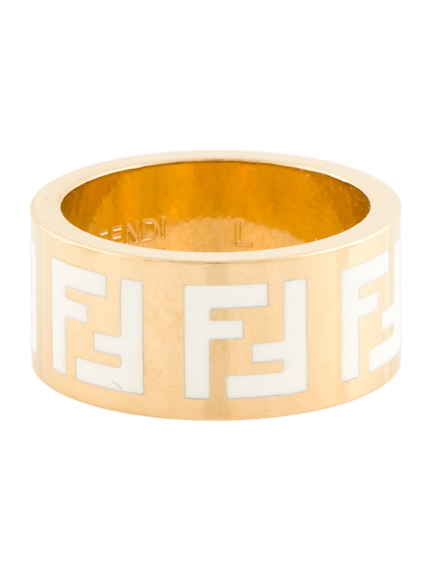 Fendi Enamel Logo Forever Band Ring