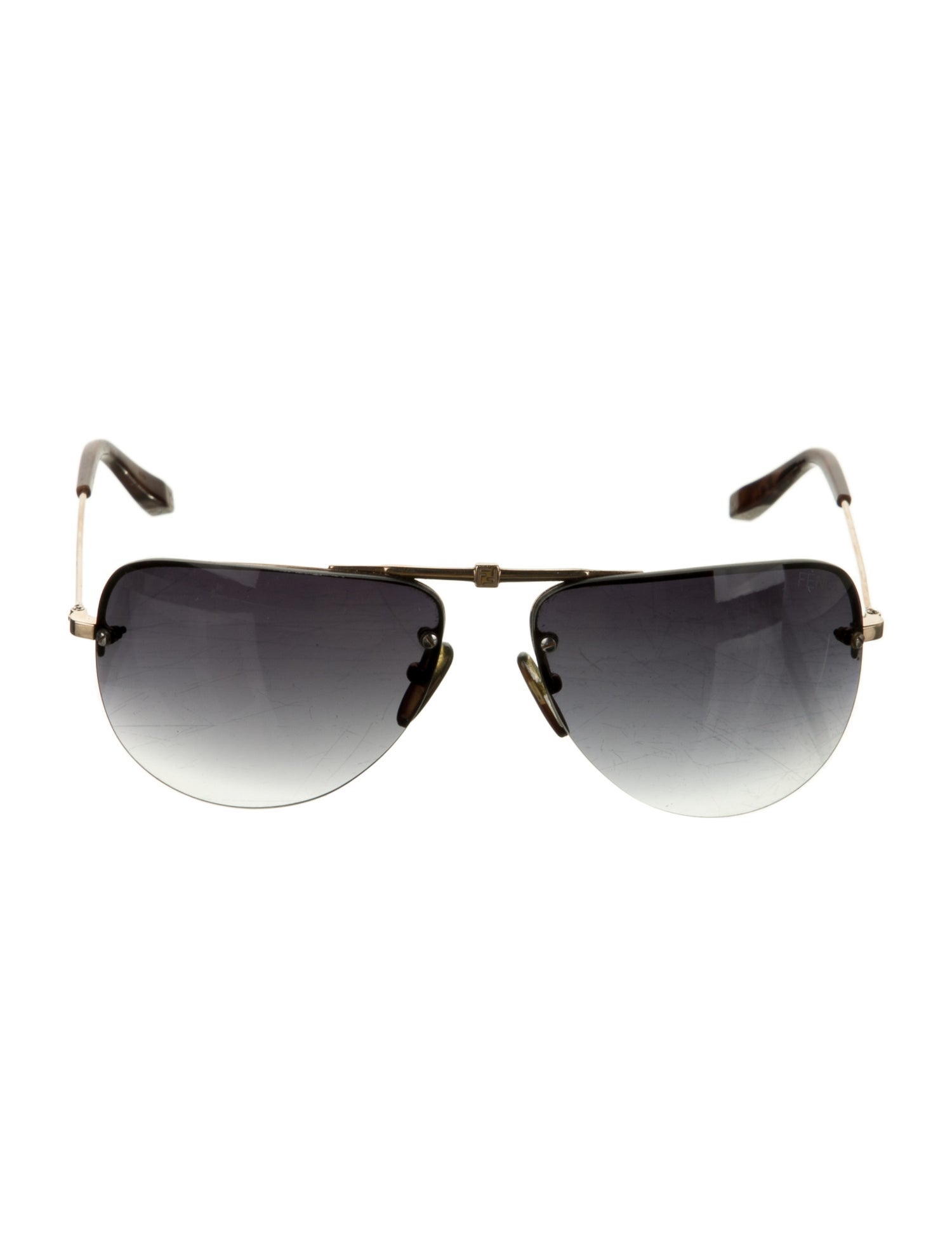 Fendi Zucca FF Logo Aviator Sunglasses