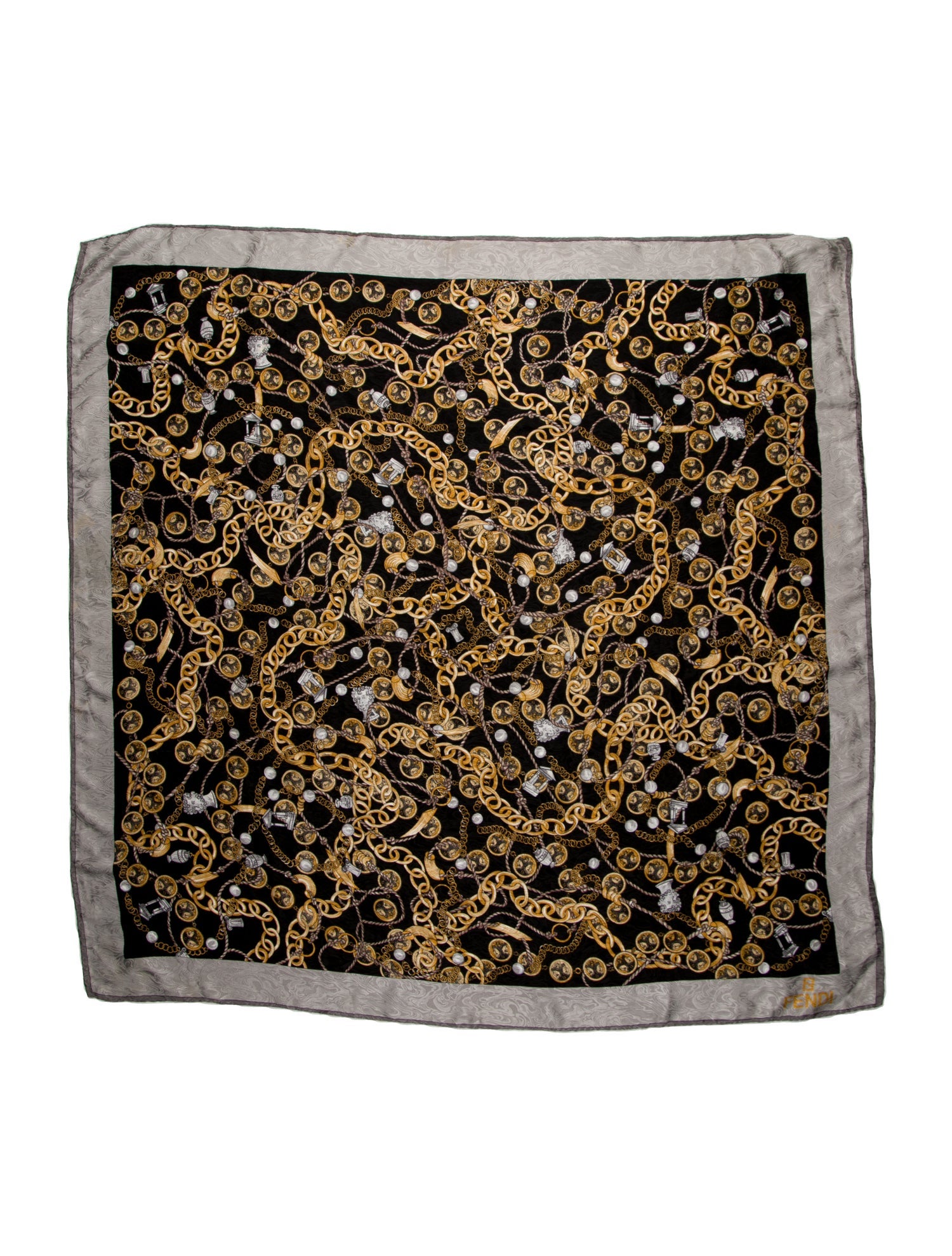 Fendi Silk Zucca FF Logo Scarf