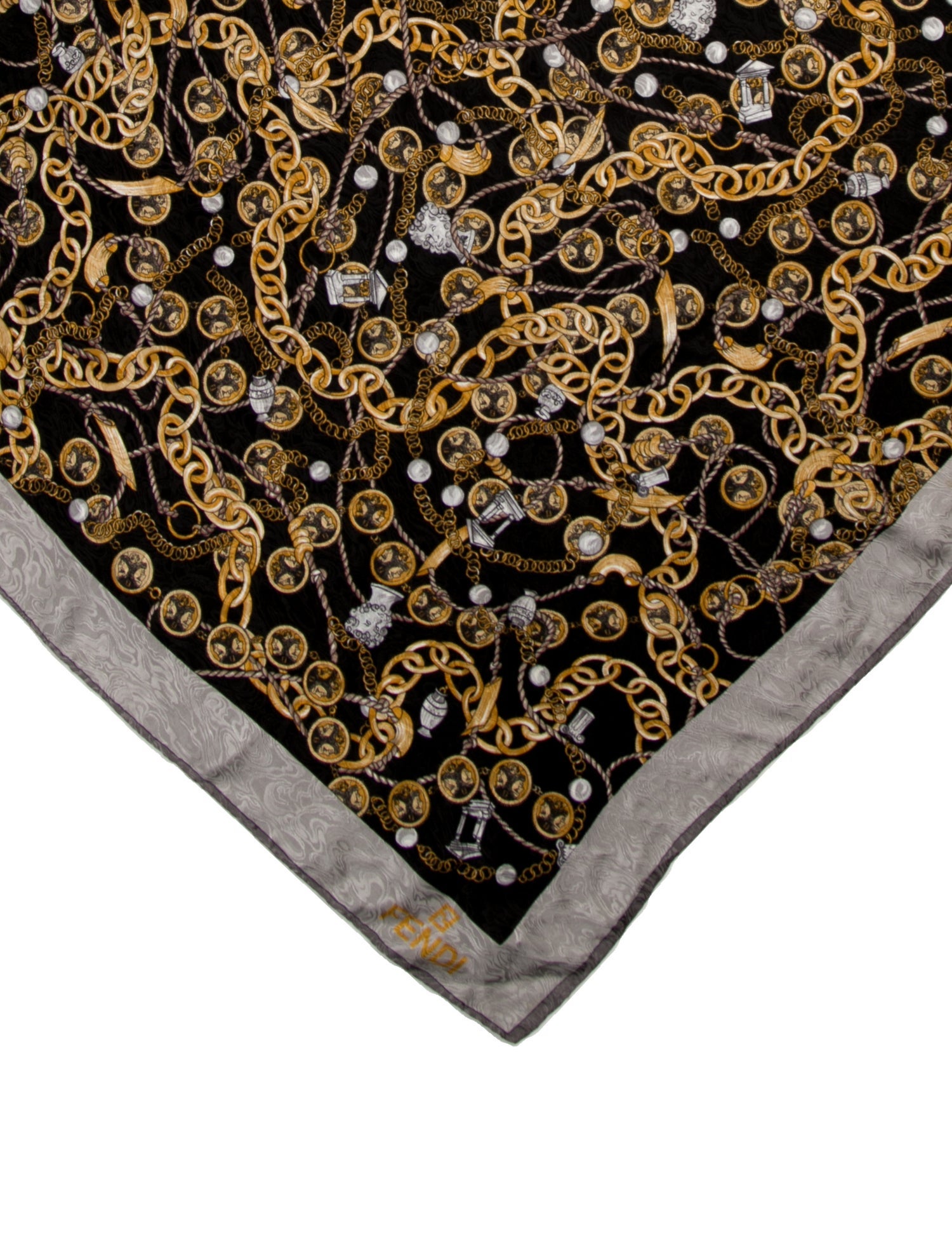 Fendi Silk Zucca FF Logo Scarf