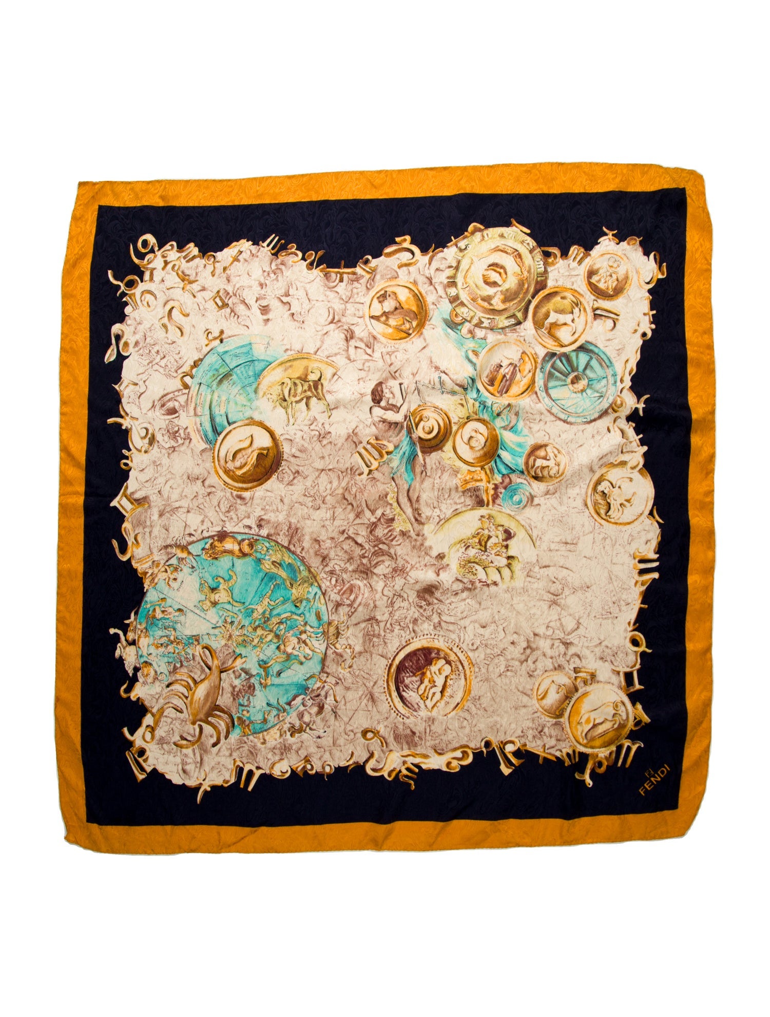 Fendi Les Perroquets Silk Scarf