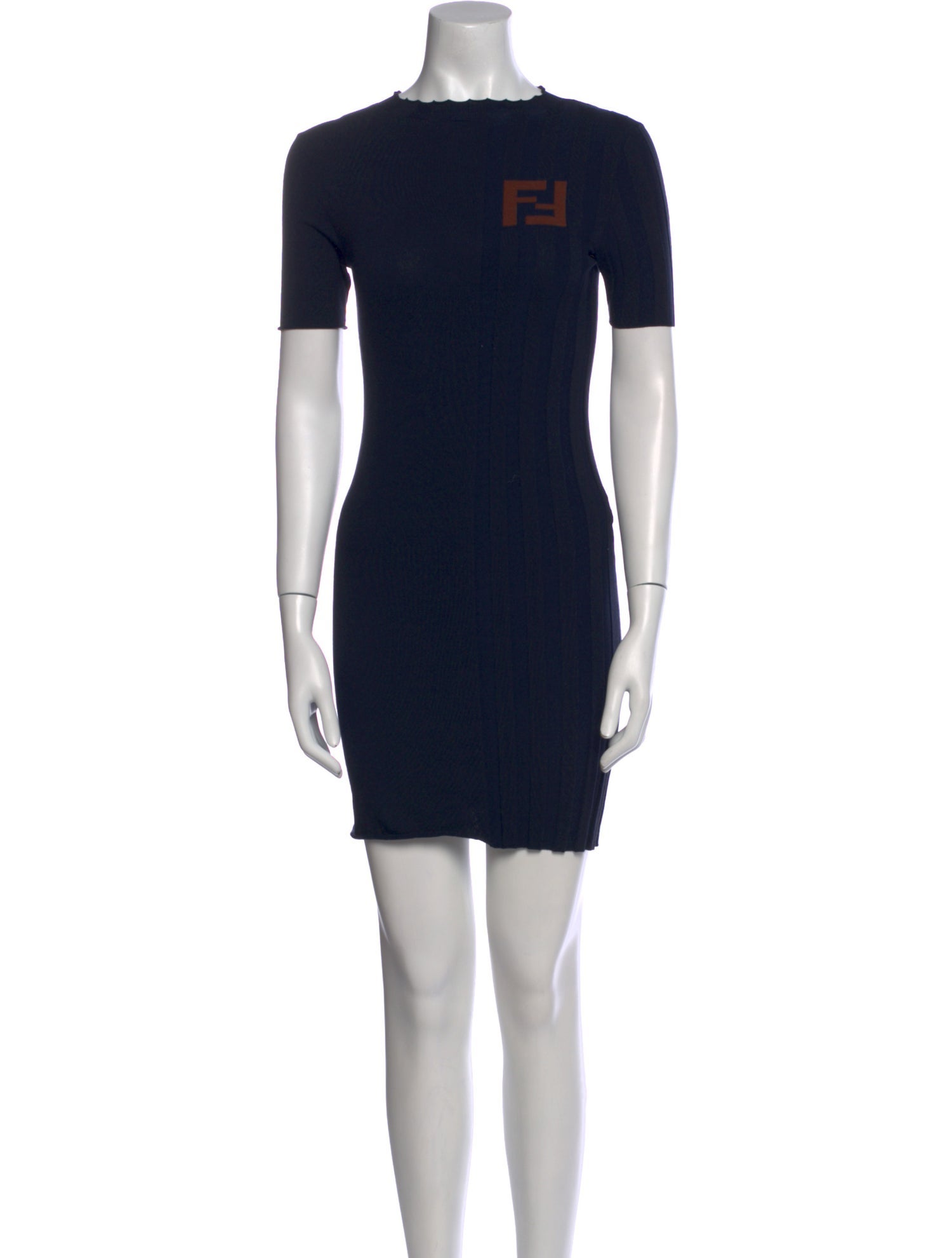 Fendi Crew Neck Mini Dress