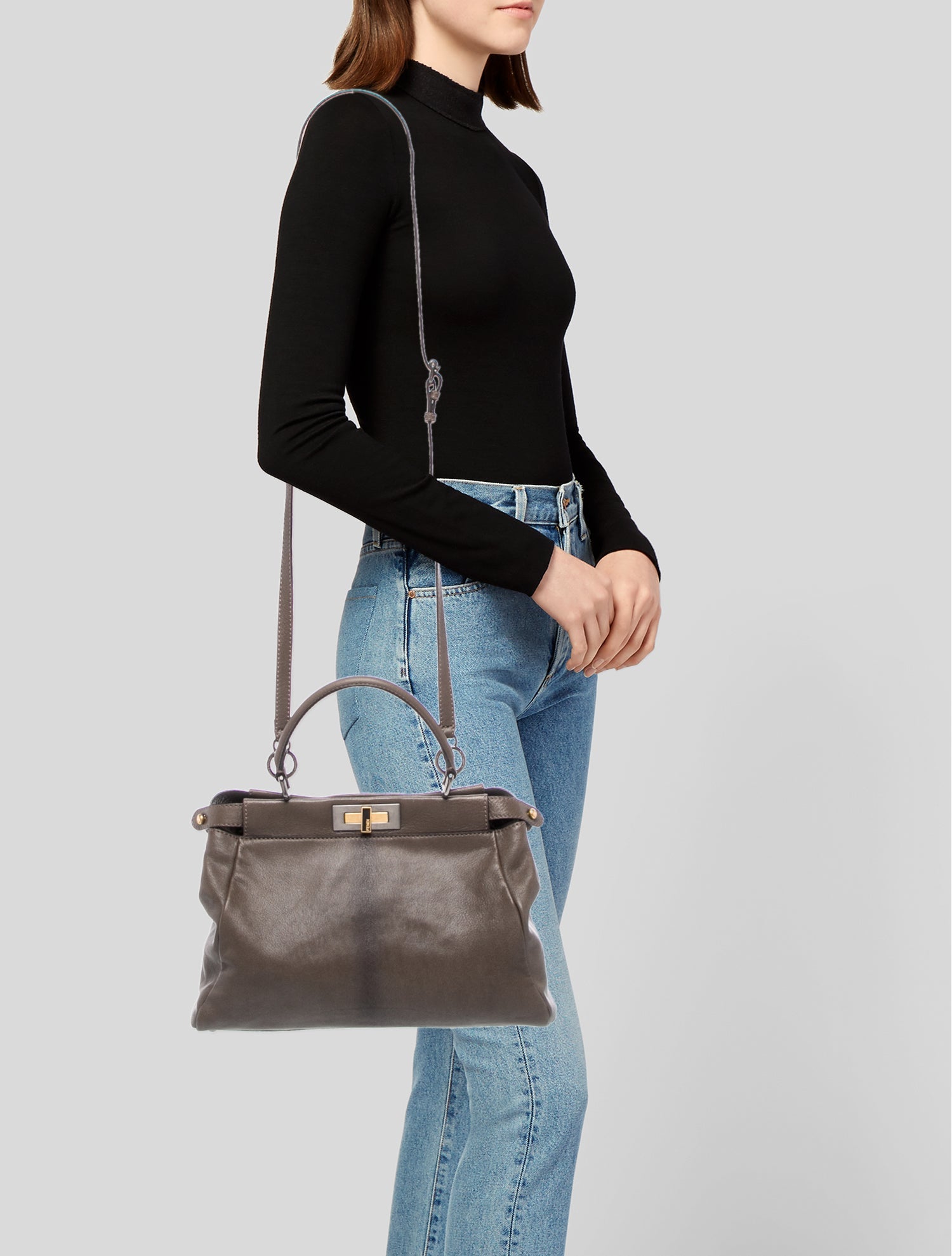 Fendi Leather Peekaboo Medium