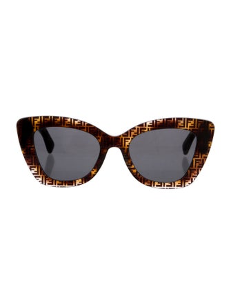 Fendi Zucca FF Logo Cat-Eye Sunglasses