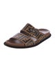 Fendi Zucca FF Logo Leather Slides