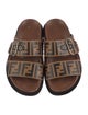 Fendi Zucca FF Logo Leather Slides