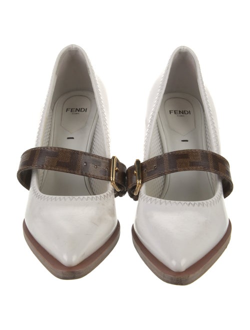 Fendi Zucca FF Logo Leather Pumps