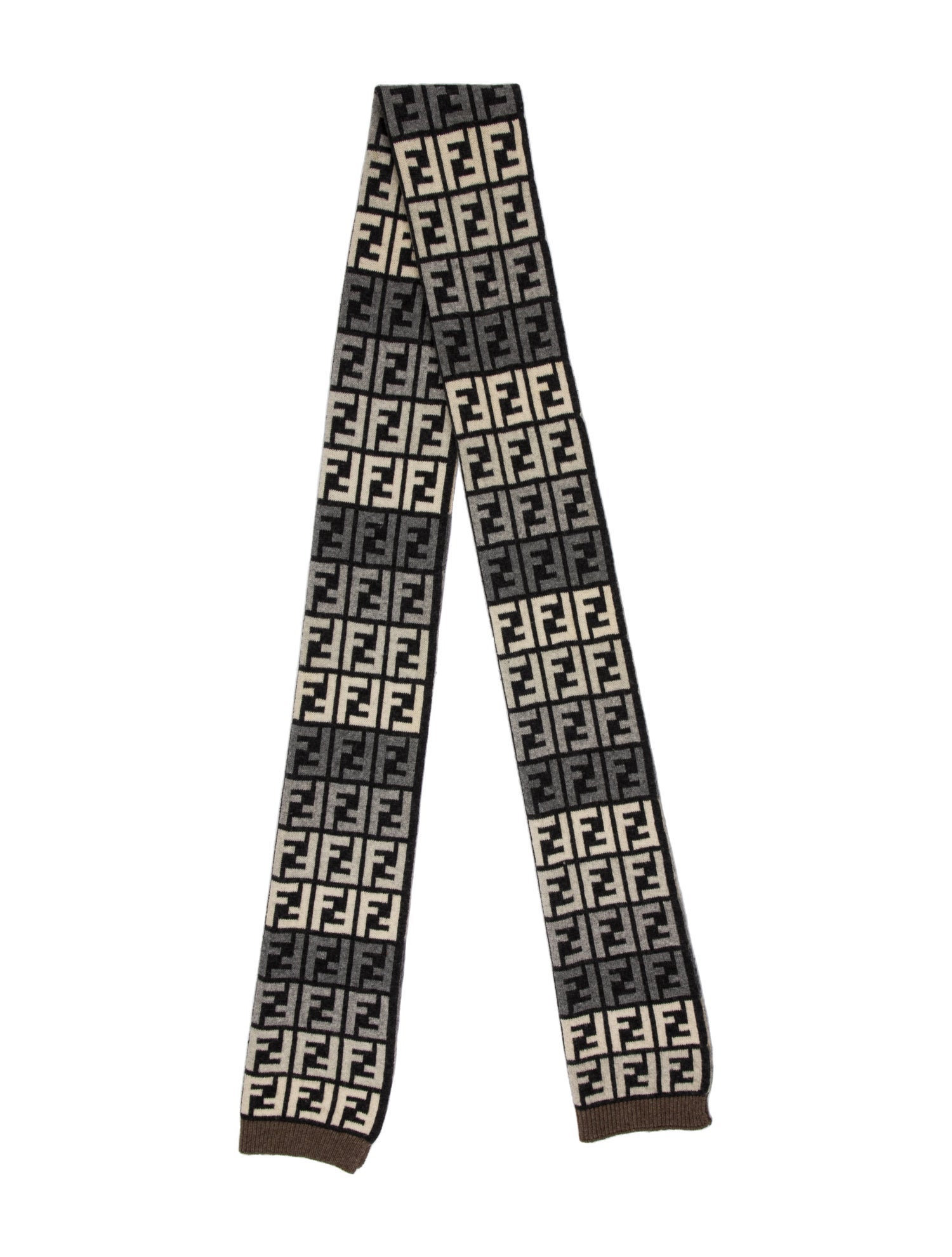 Fendi Wool Zucca FF Logo Scarf