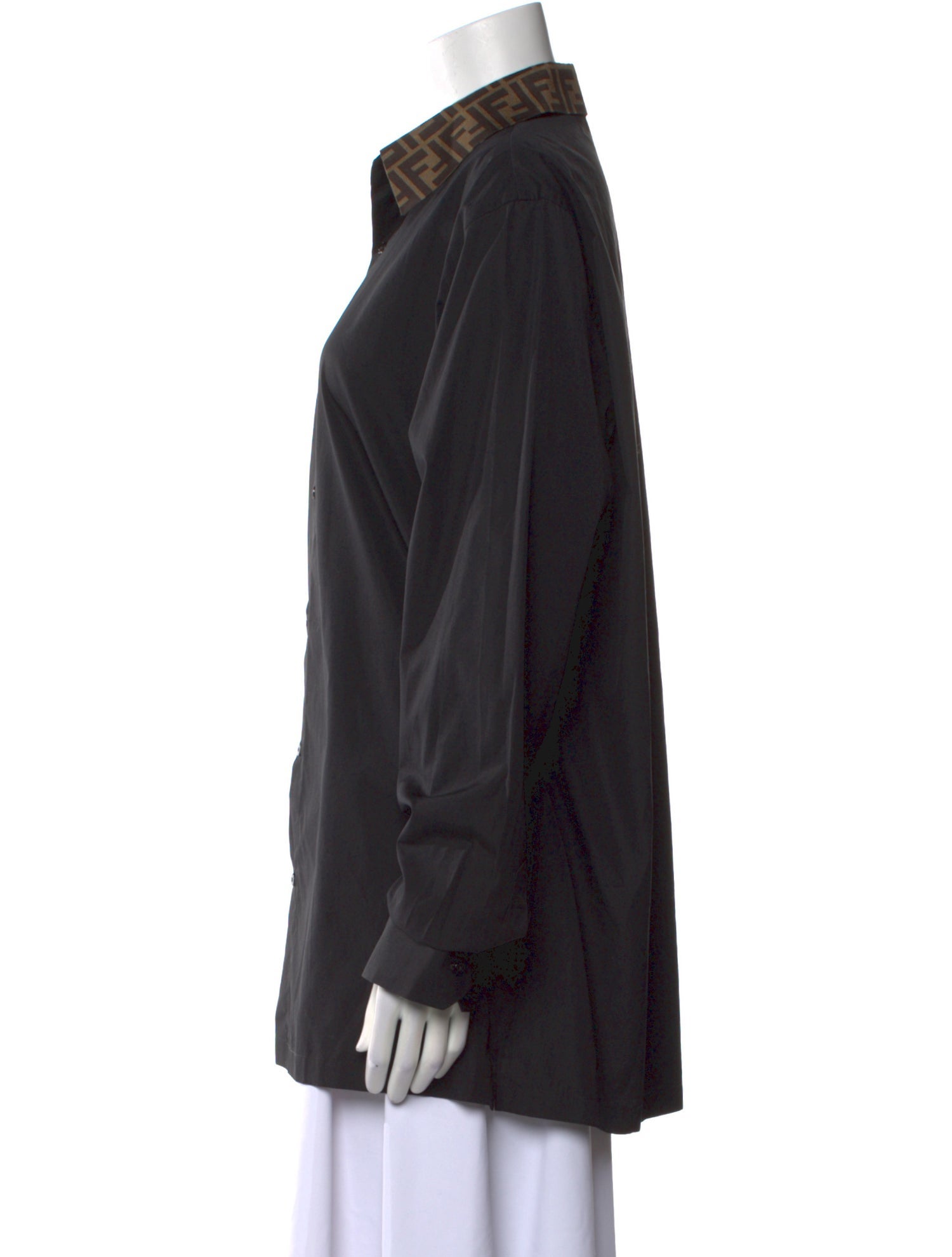 Fendi Long Sleeve Button-Up Top
