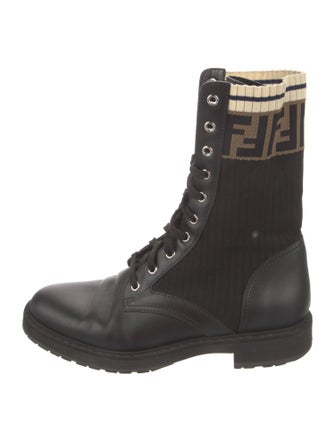 Fendi Zucca FF Logo Combat Boots