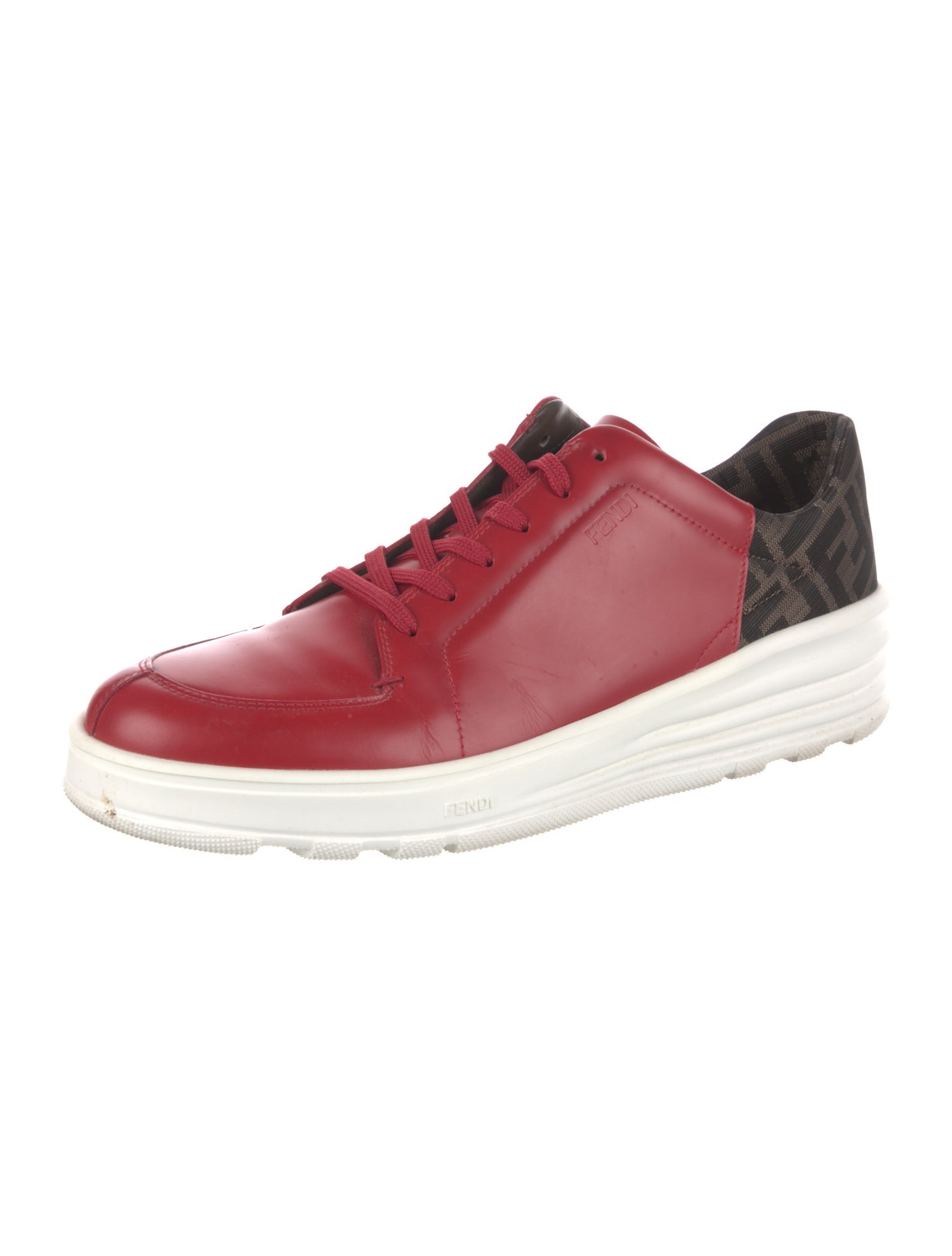 Fendi Zucca FF Logo Leather Sneakers