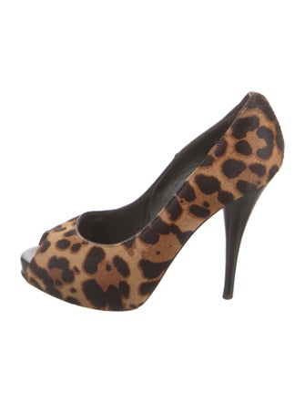 Fendi Ponyhair Animal Print Pumps