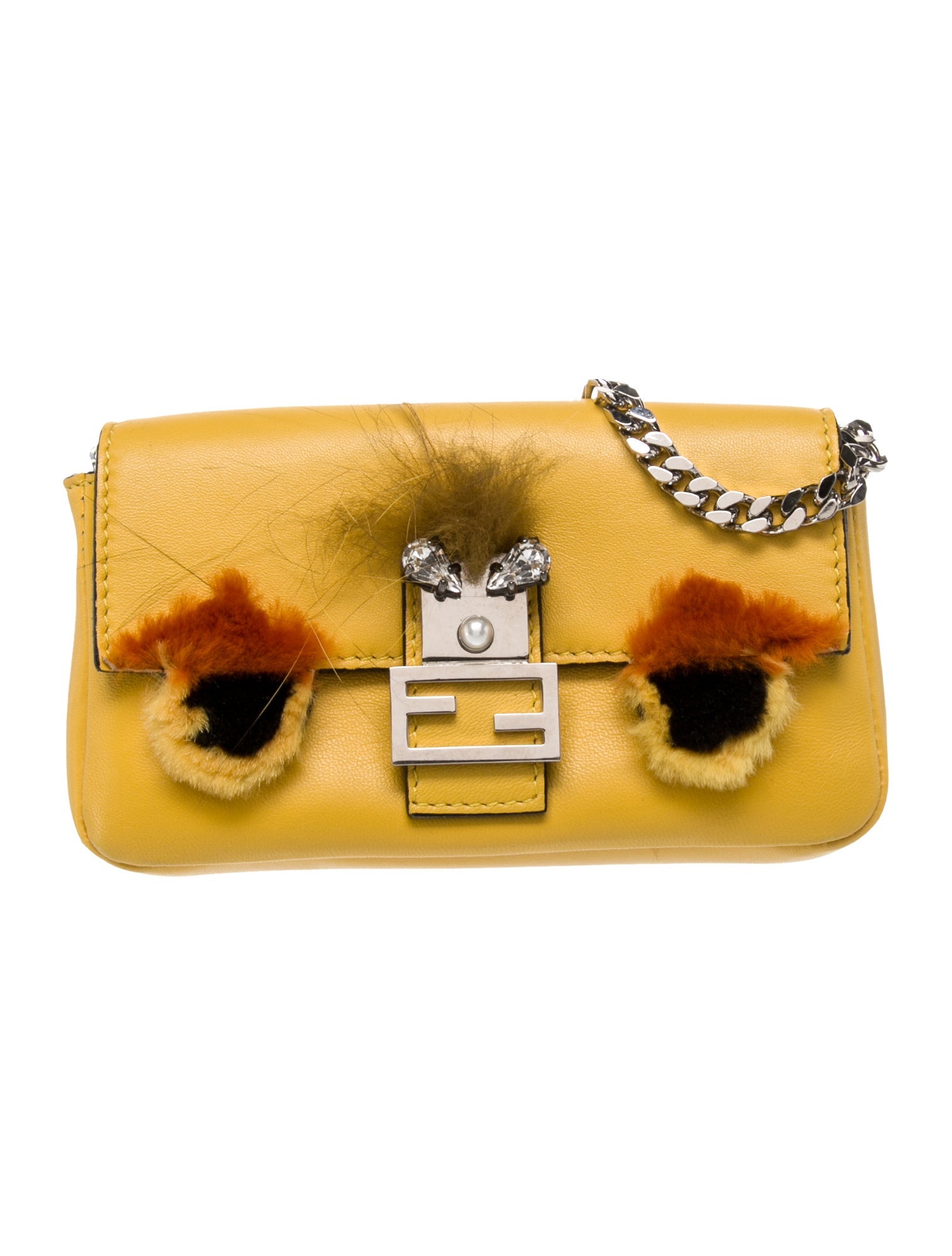 Fendi Leather Micro Monster Baguette Micro