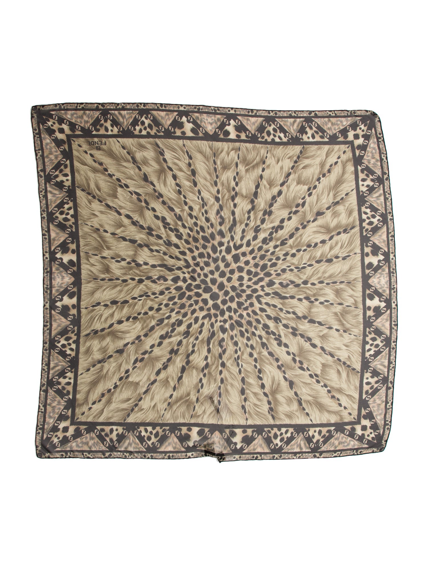 Fendi Silk Zucca FF Logo Scarf