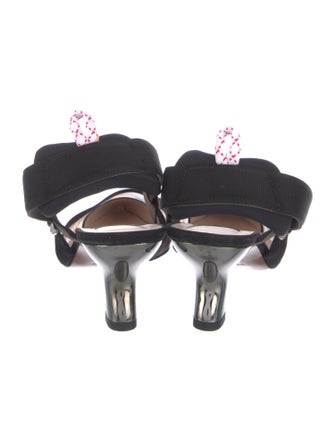 Fendi Zucca FF Logo Mesh Slingback Pumps