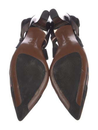 Fendi Zucca FF Logo Mesh Slingback Pumps