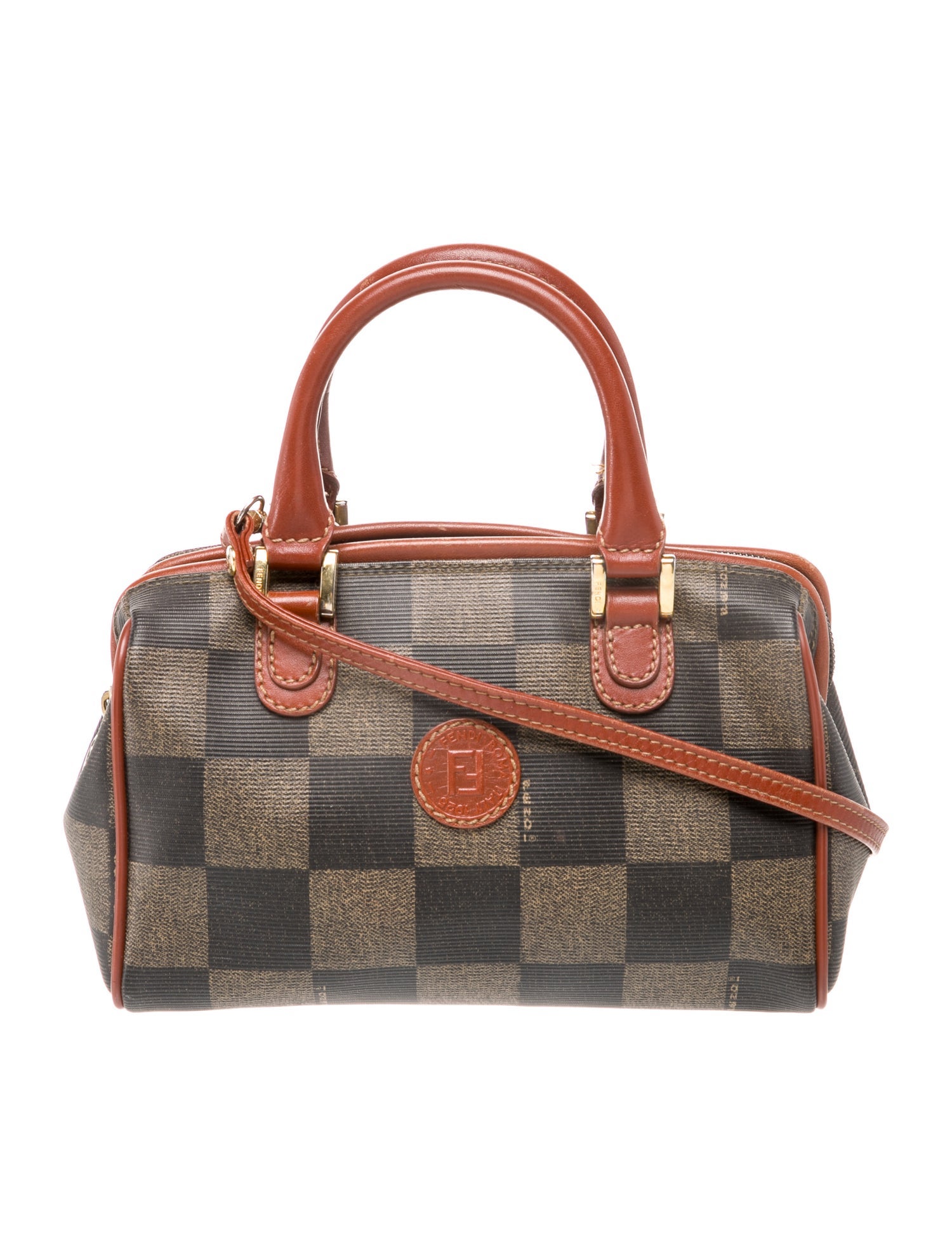 Fendi Pequin Boston Mini Vintage