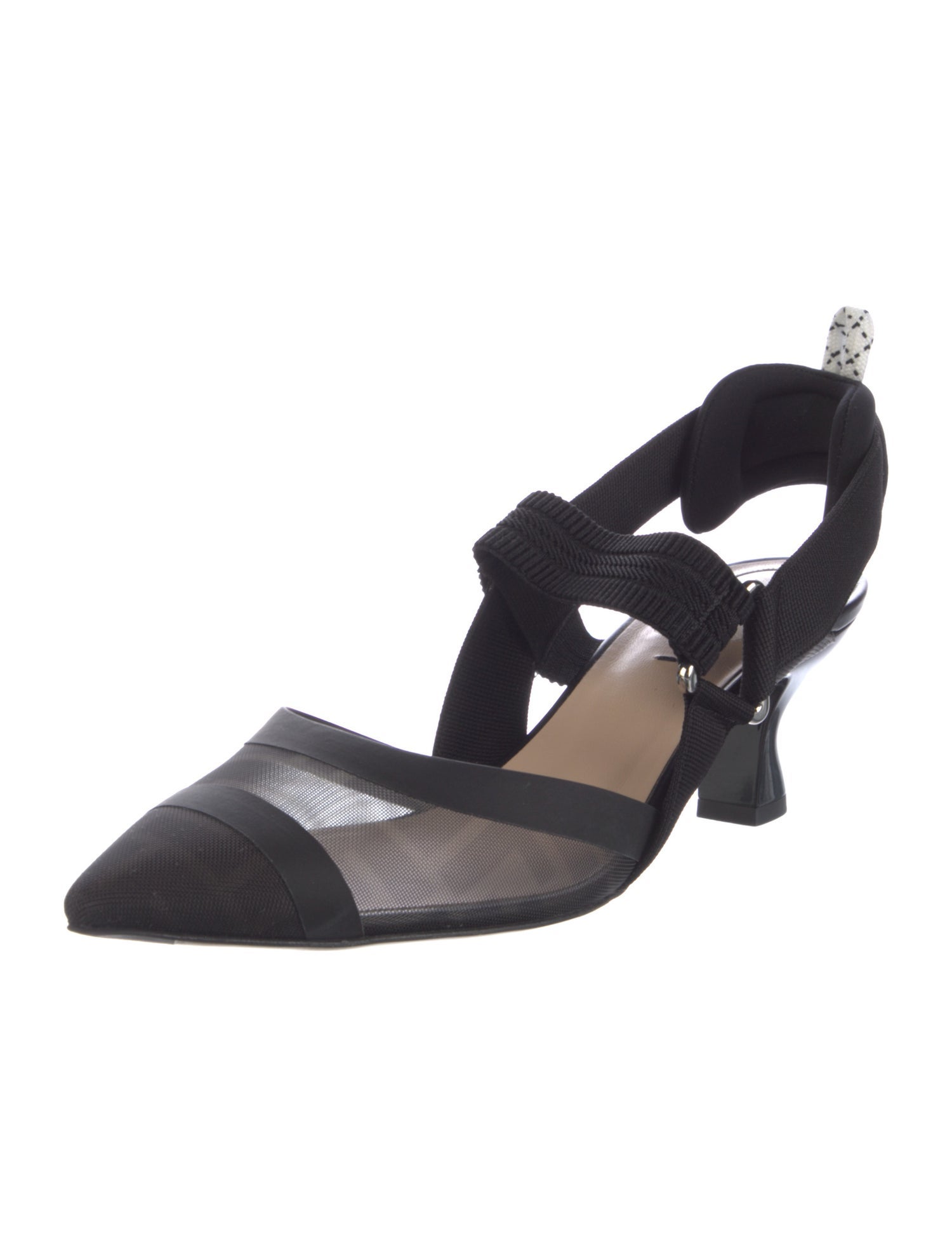 Fendi Mesh Slingback Pumps