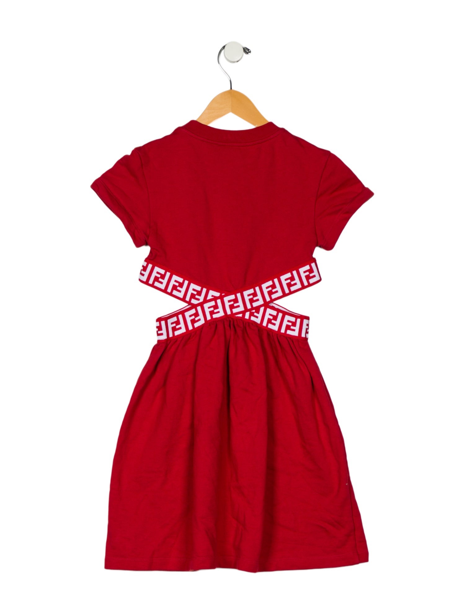 Fendi Zucca FF Cutout Short Sleeve Dress