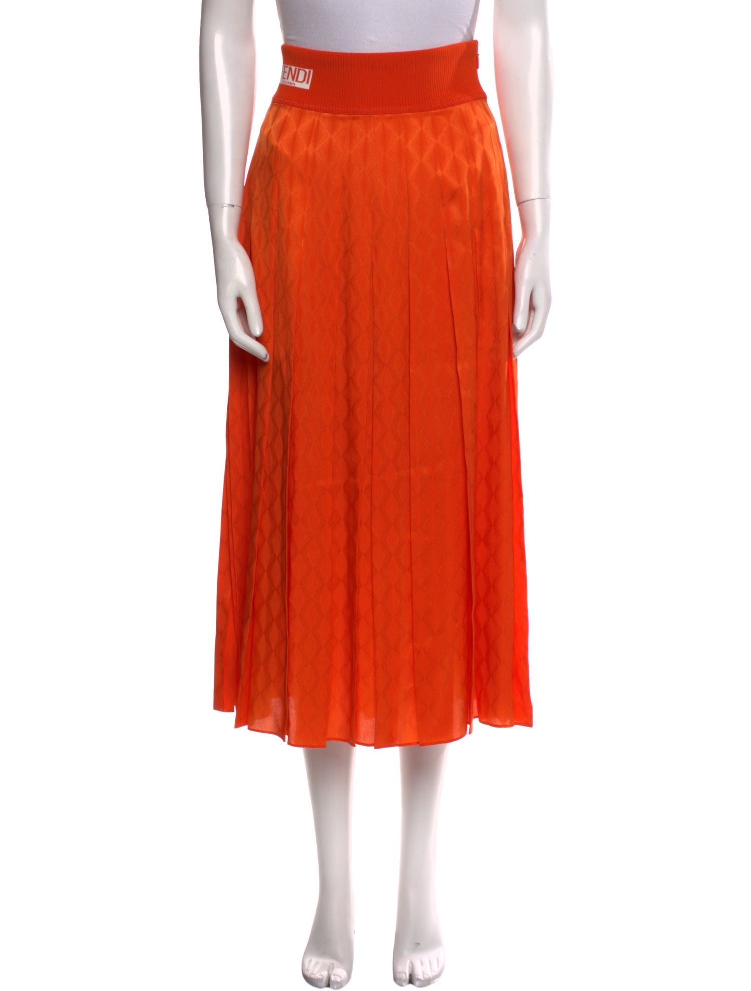 Fendi Pleated Accents Midi Length Skirt