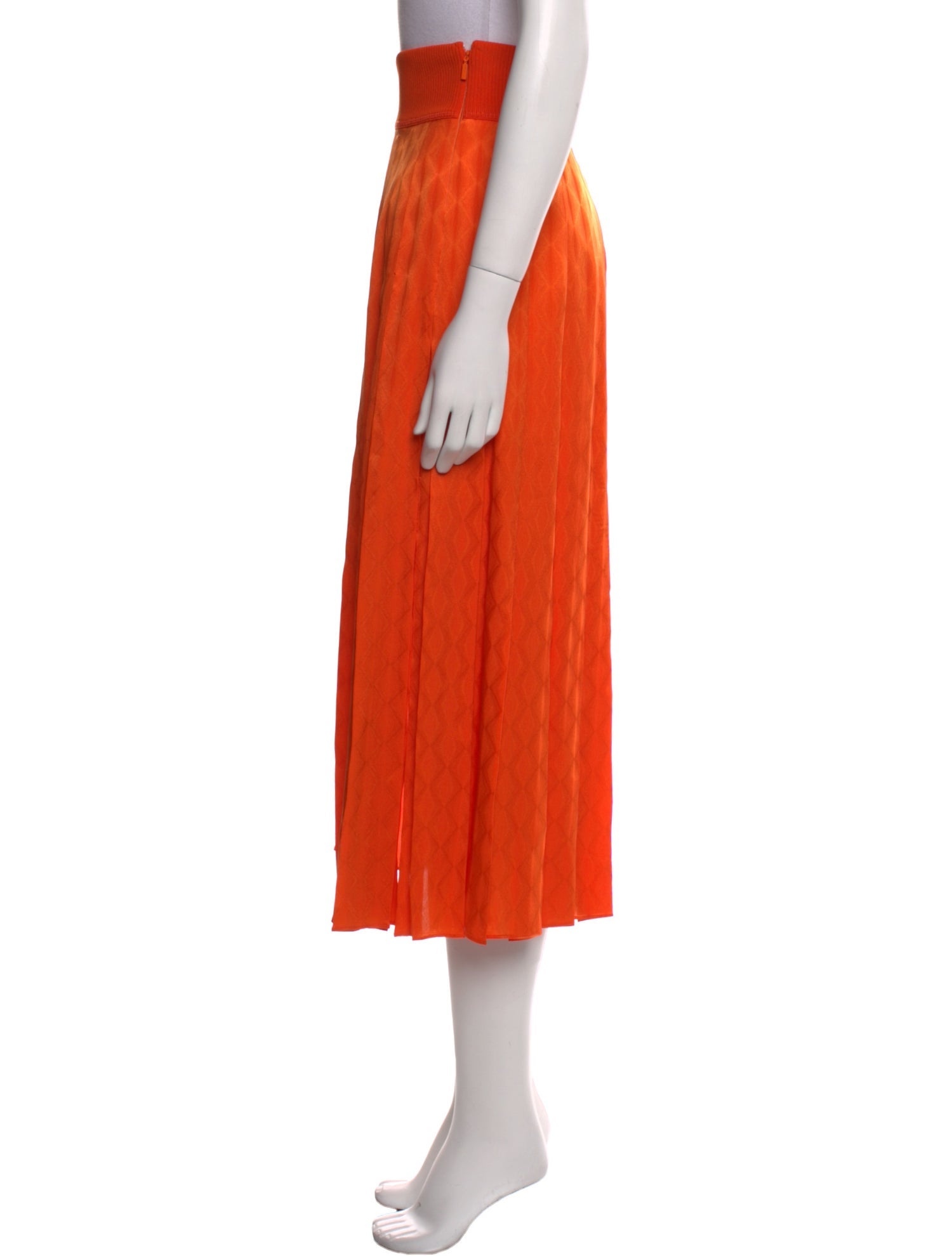 Fendi Pleated Accents Midi Length Skirt