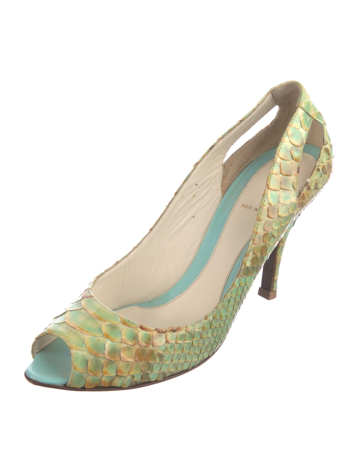 Fendi Python Animal Print Slingback Sandals