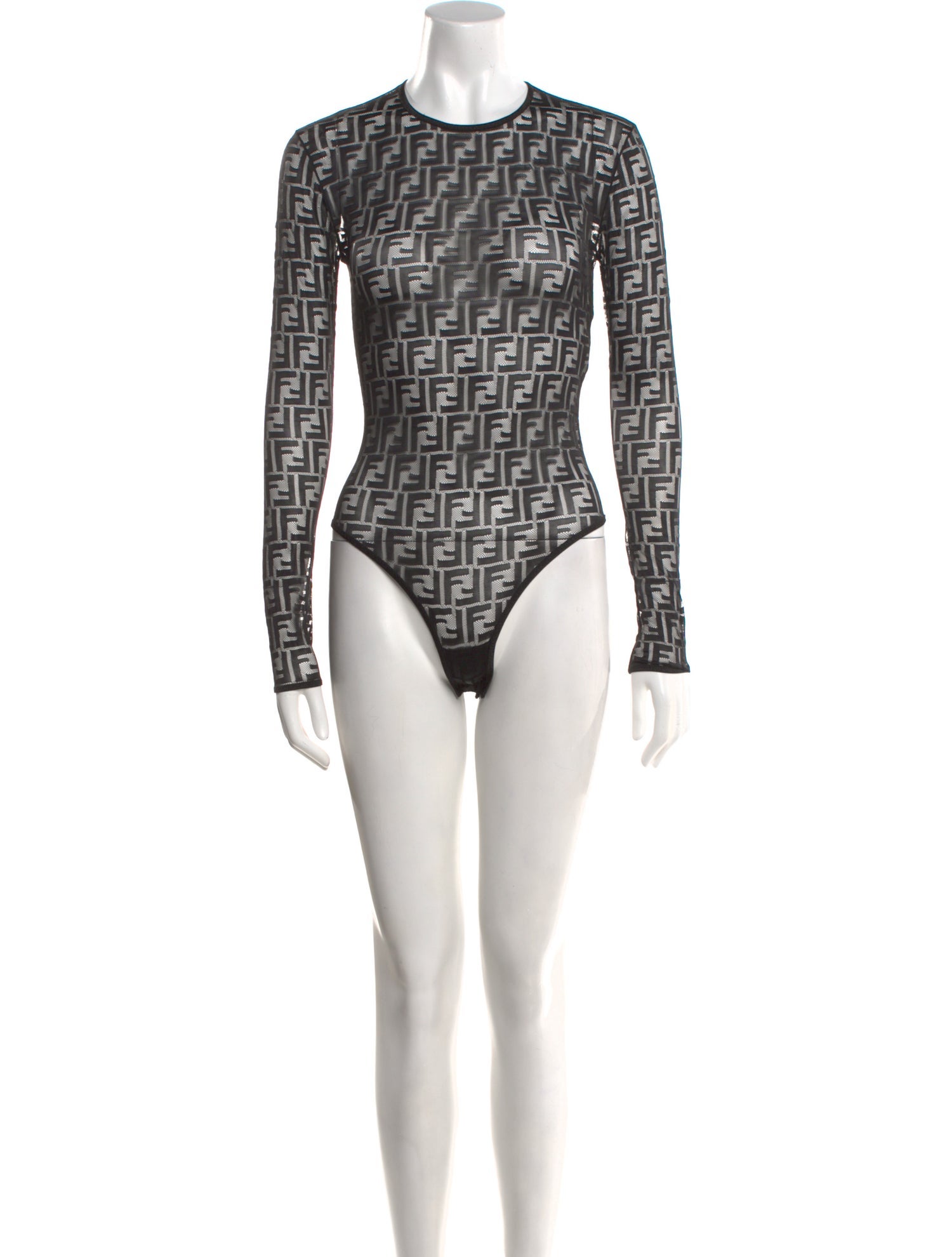 Fendi Crew Neck Long Sleeve Bodysuit