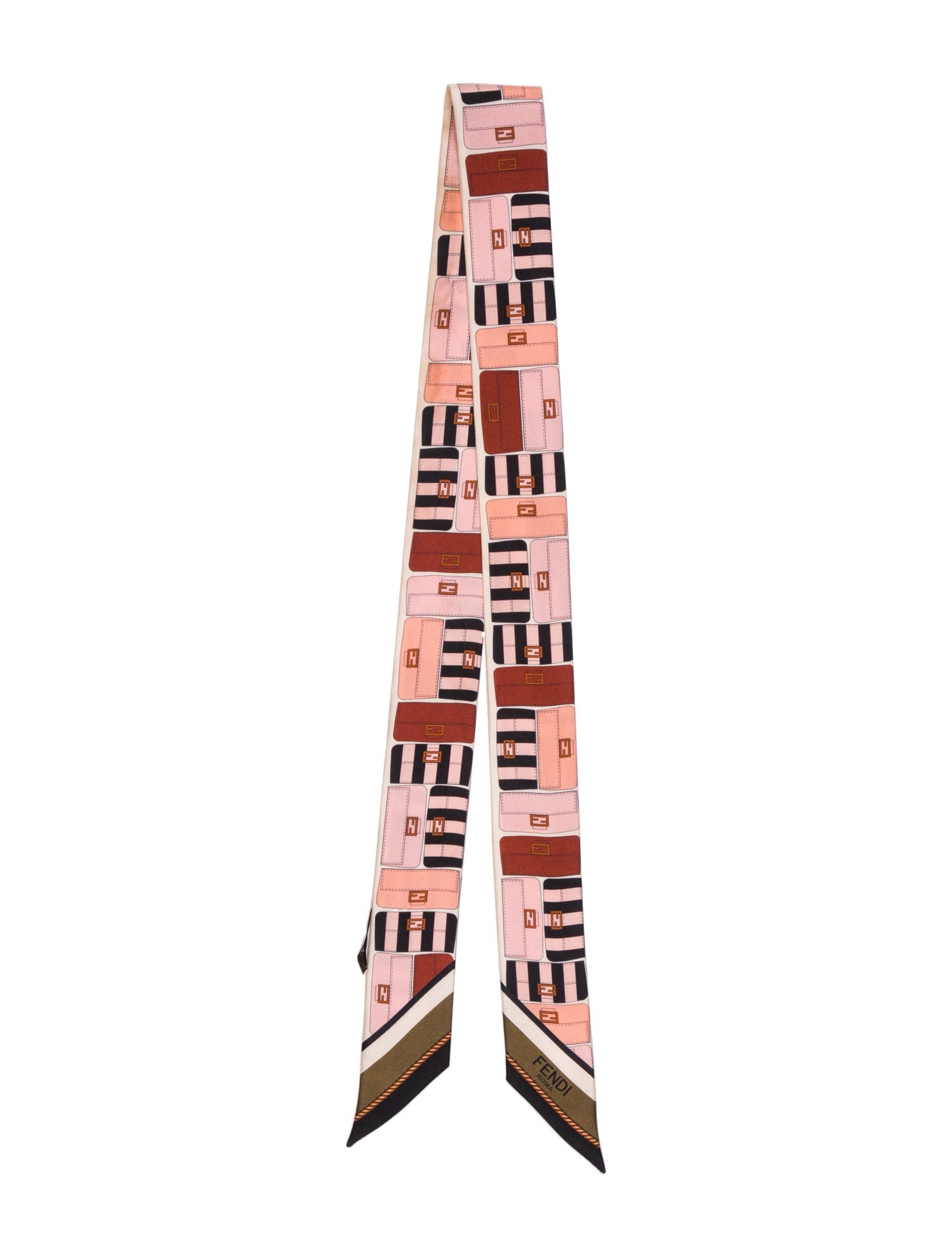 Fendi Silk Zucchino FF Logo Scarf
