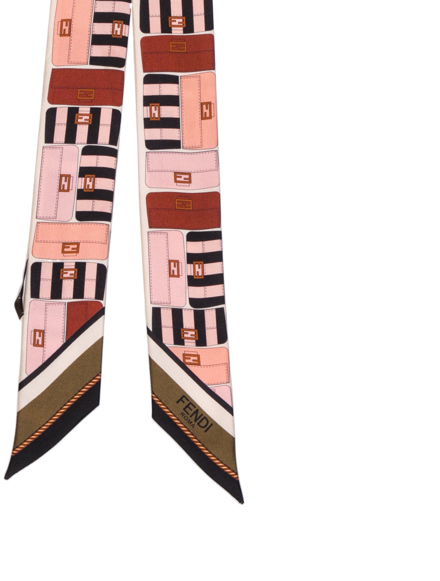 Fendi Silk Zucchino FF Logo Scarf