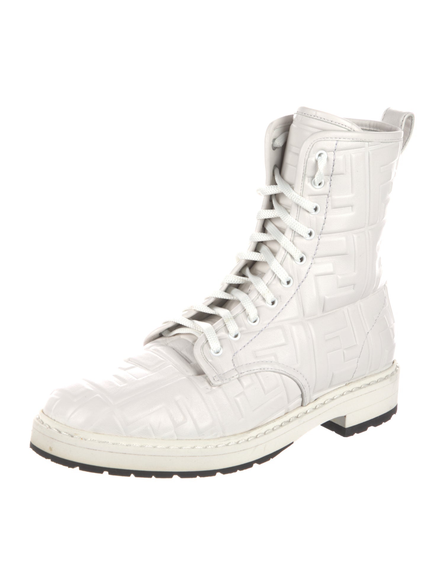 Fendi Zucca FF Logo Leather Sneakers