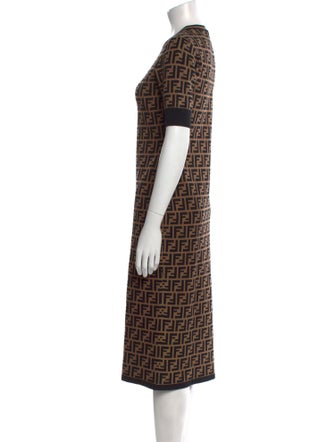 Fendi Printed Midi Length Dress
