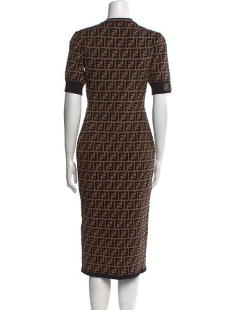 Fendi Printed Midi Length Dress