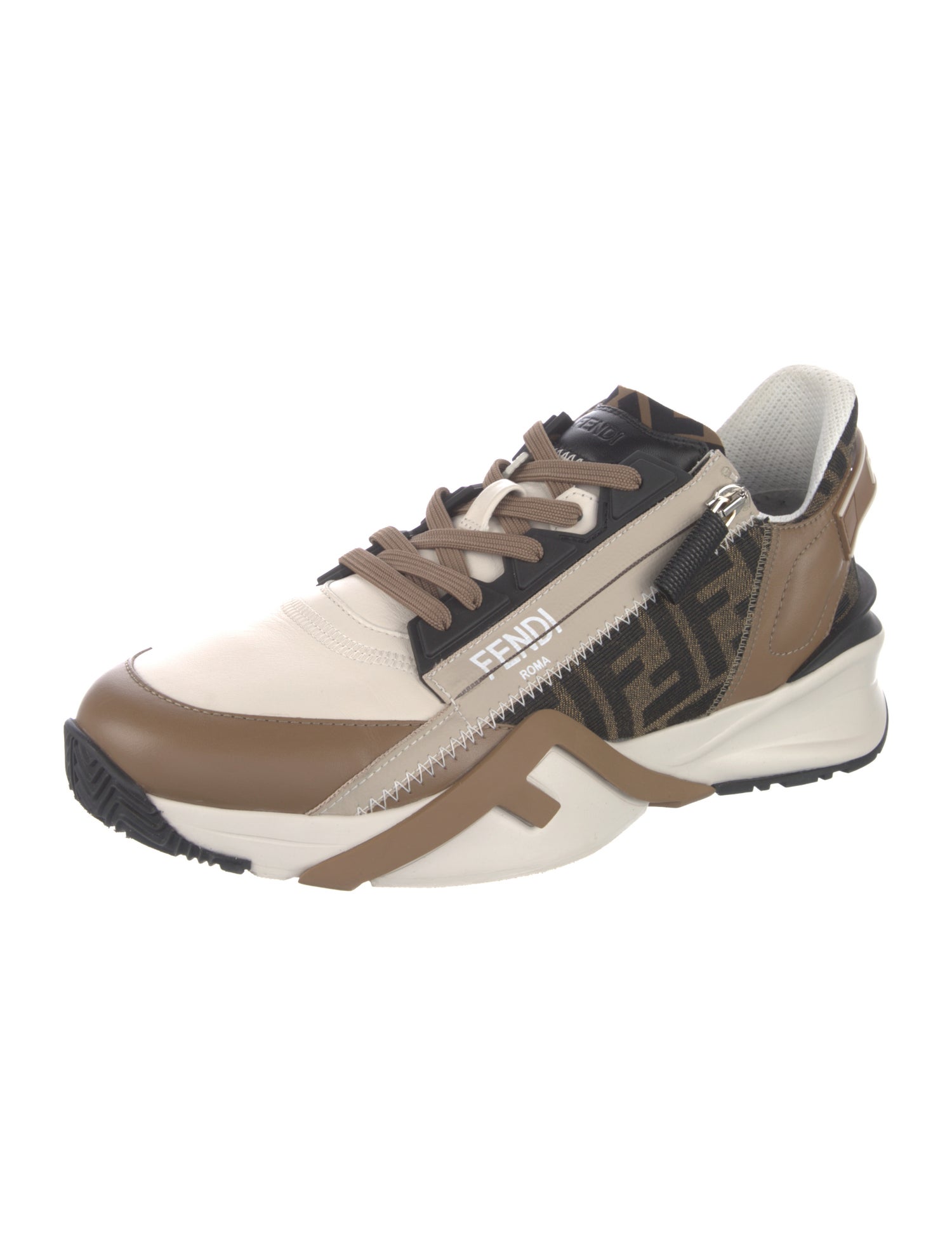 Fendi Zucca FF Logo Leather Sneakers