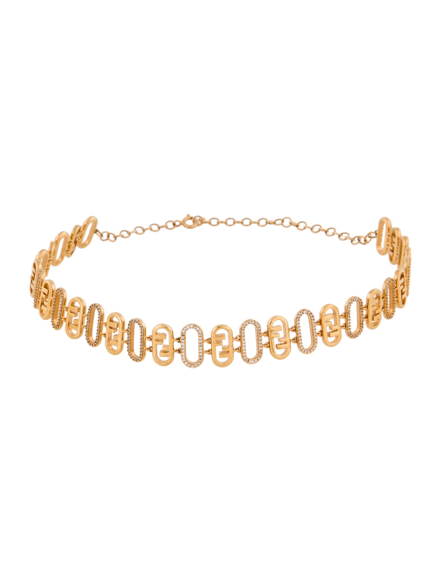 Fendi Crystal O'Lock Choker Necklace