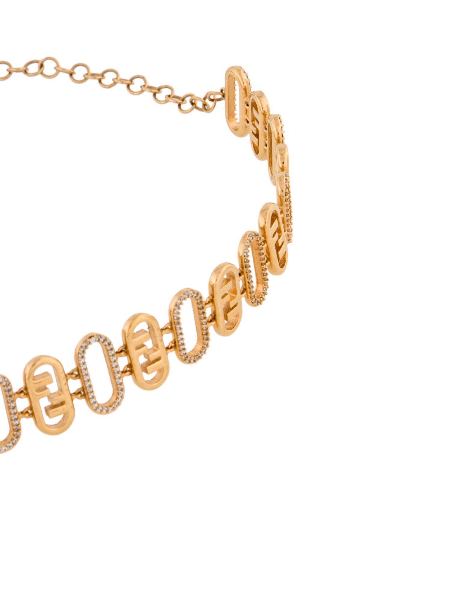 Fendi Crystal O'Lock Choker Necklace