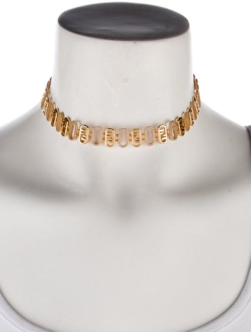 Fendi Crystal O'Lock Choker Necklace