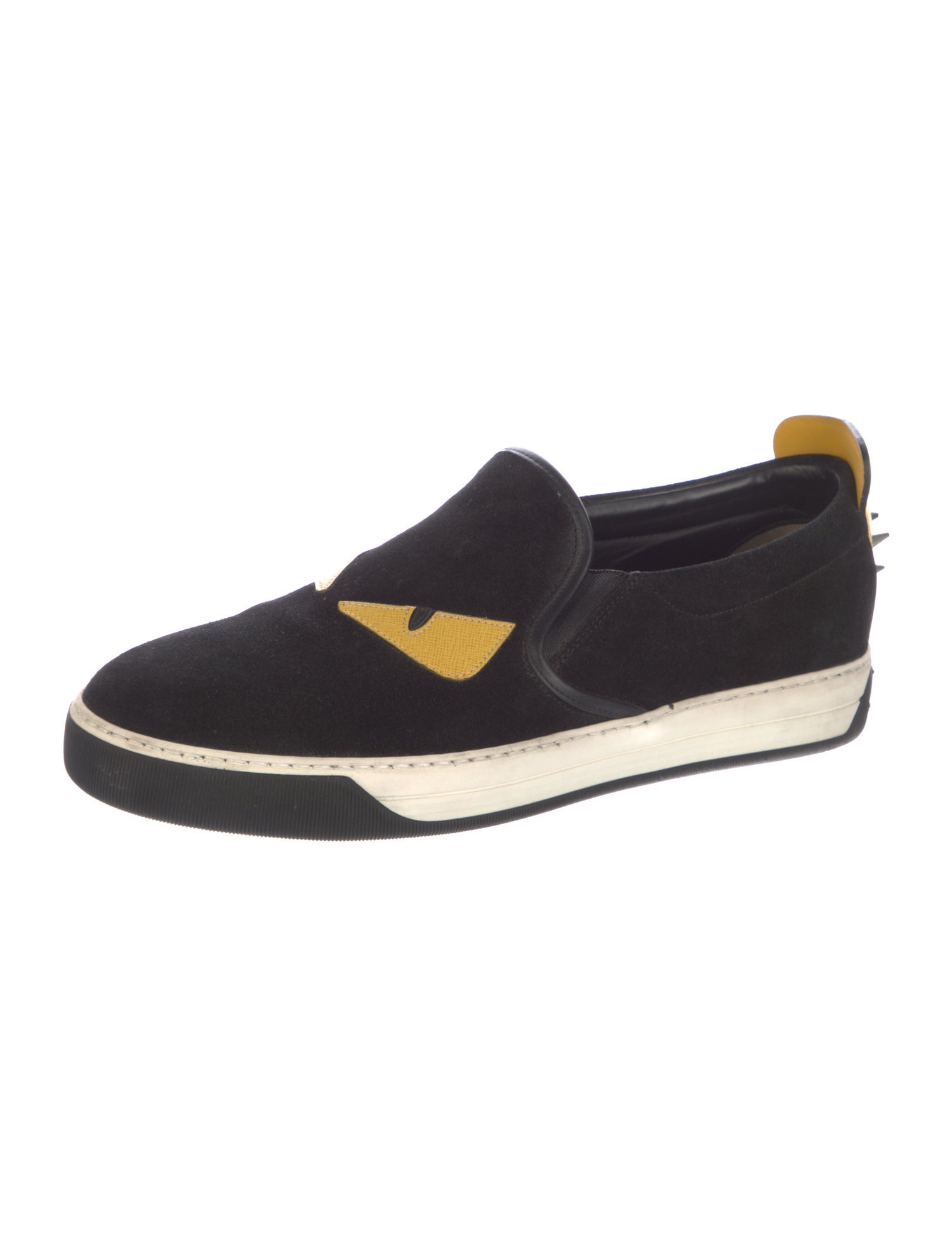 Fendi Suede Colorblock Pattern Sneakers