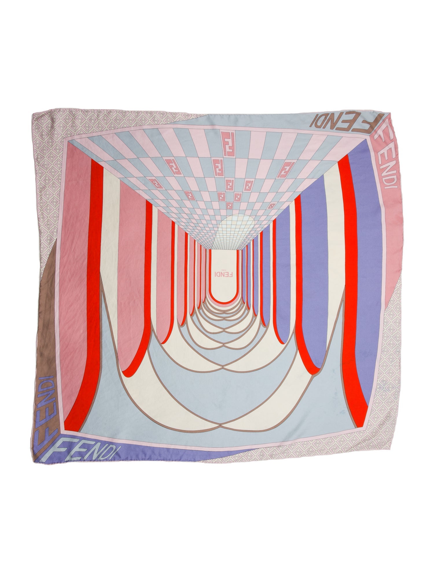 Fendi Silk Zucca FF Logo Scarf