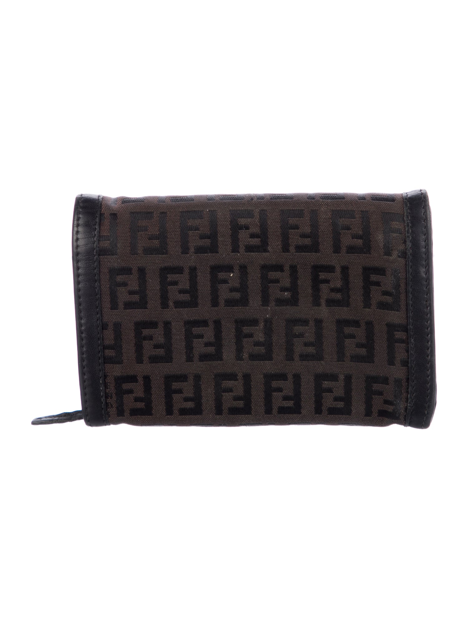 Fendi Zucchino FF Logo Canvas Continental Wallet